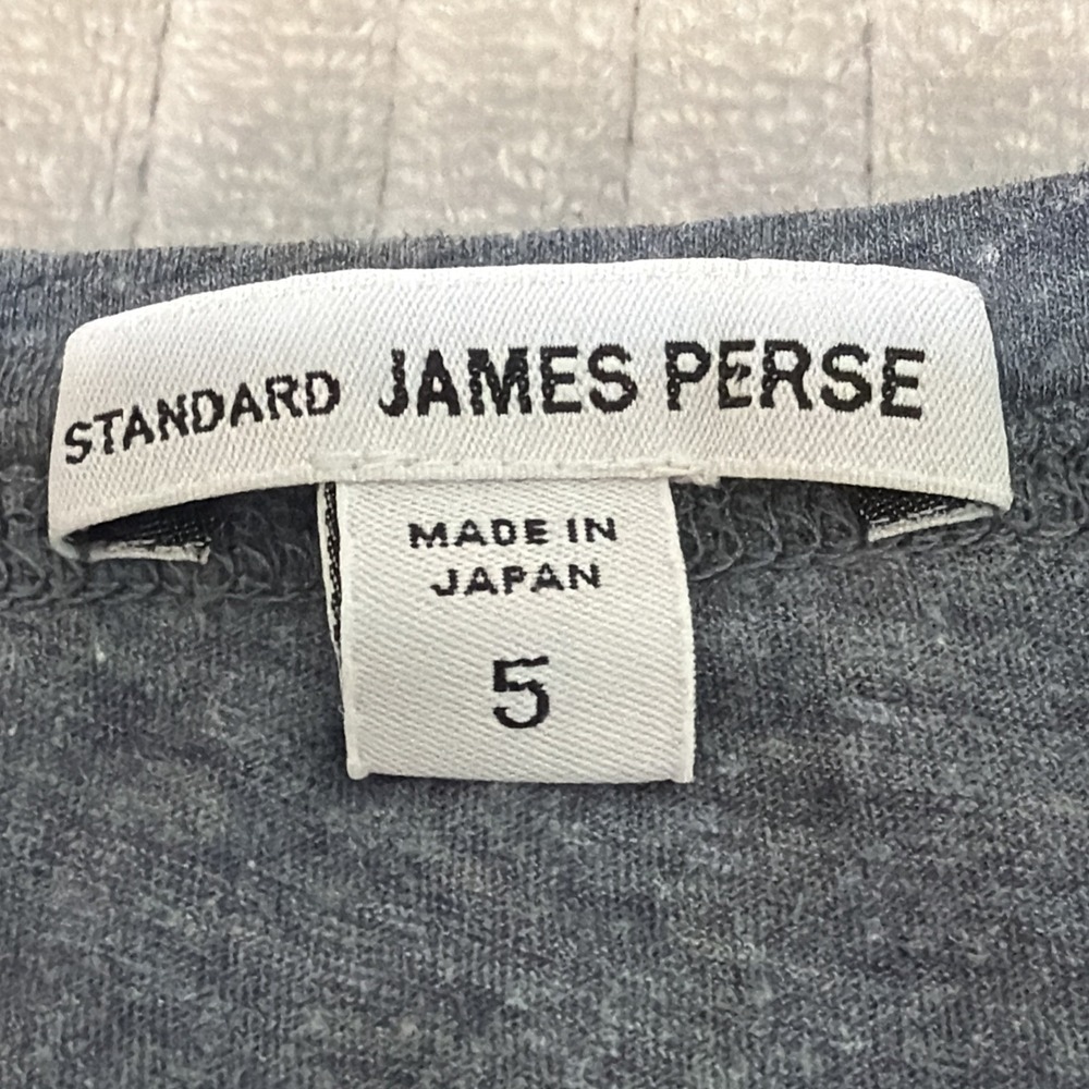 James Perse Standard Henley Shirt Size 5 Mens XL Gray Striped Long Sleeve Japan - Picture 3 of 7